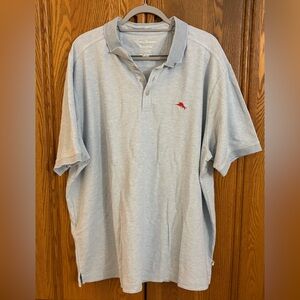 Tommy Bahama Light Blue Polo with Red Logo